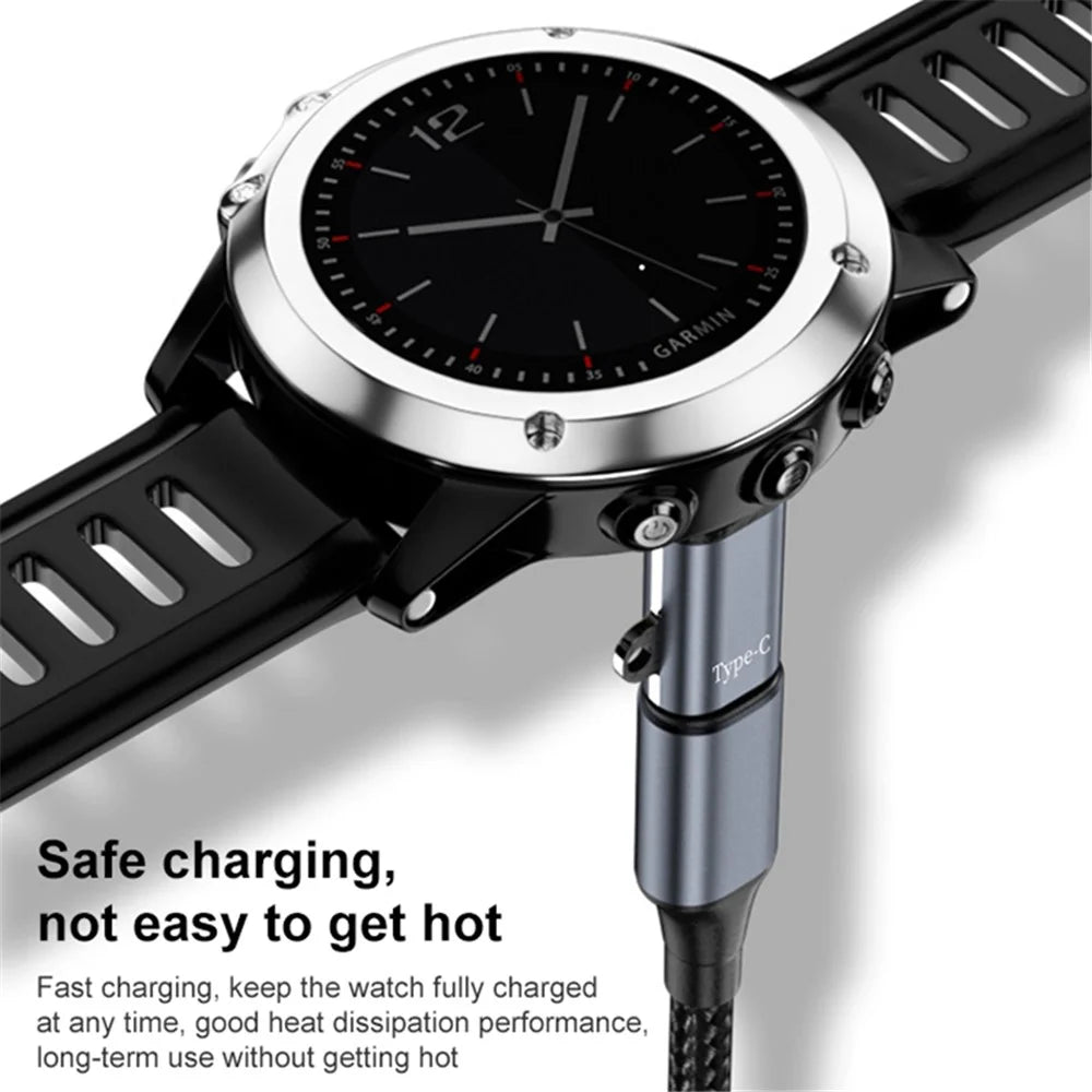 90-Degree Angled 8-Pin Watch Charger Converter for Garmin Portable Smart Watch Charger - 3
