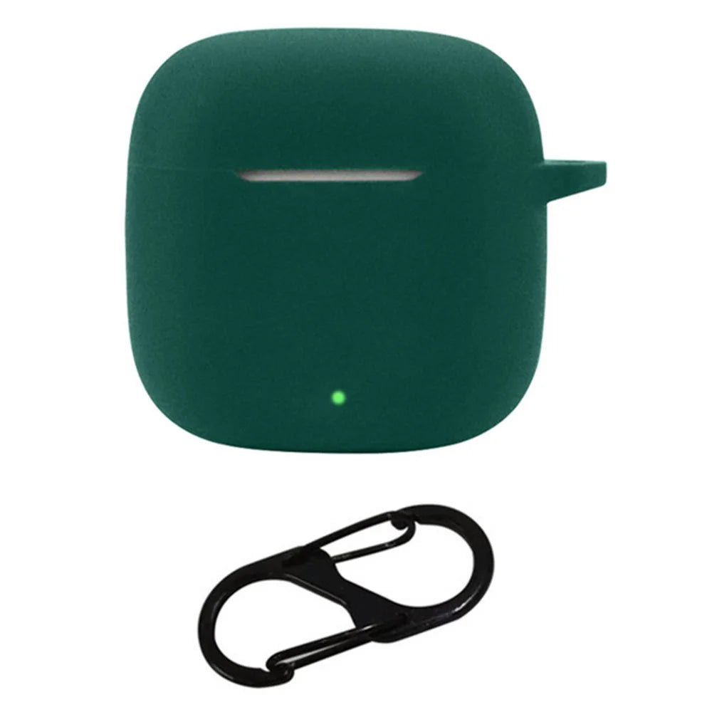 Dustproof Silicone Cover for Huawei FreeBuds SE 2 Bluetooth-compatible Earphone Protector Case with Anti-lost Buckle - Blackish Green - 1