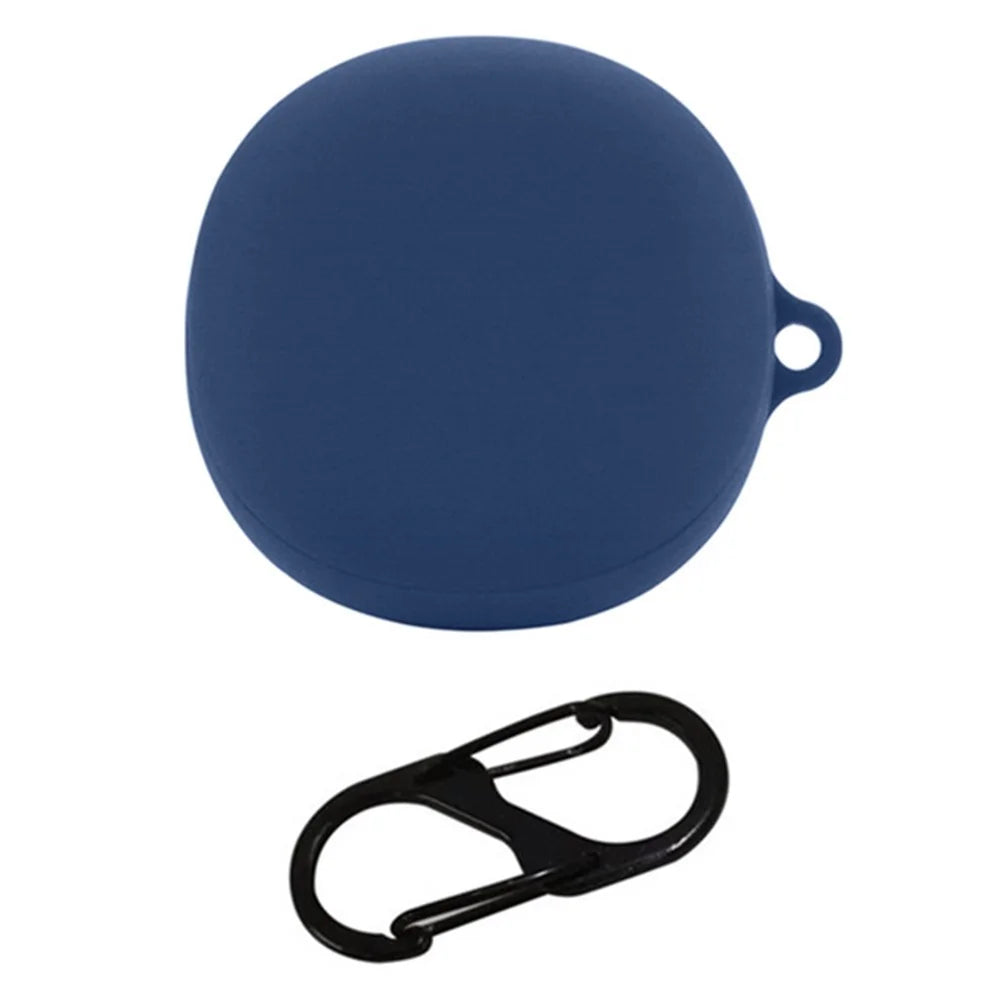 For iFLYBUDS Nano+ Bluetooth-compatible Earphone Cover Silicone Dustproof Case with Anti-lost Buckle - Dark Blue - 1