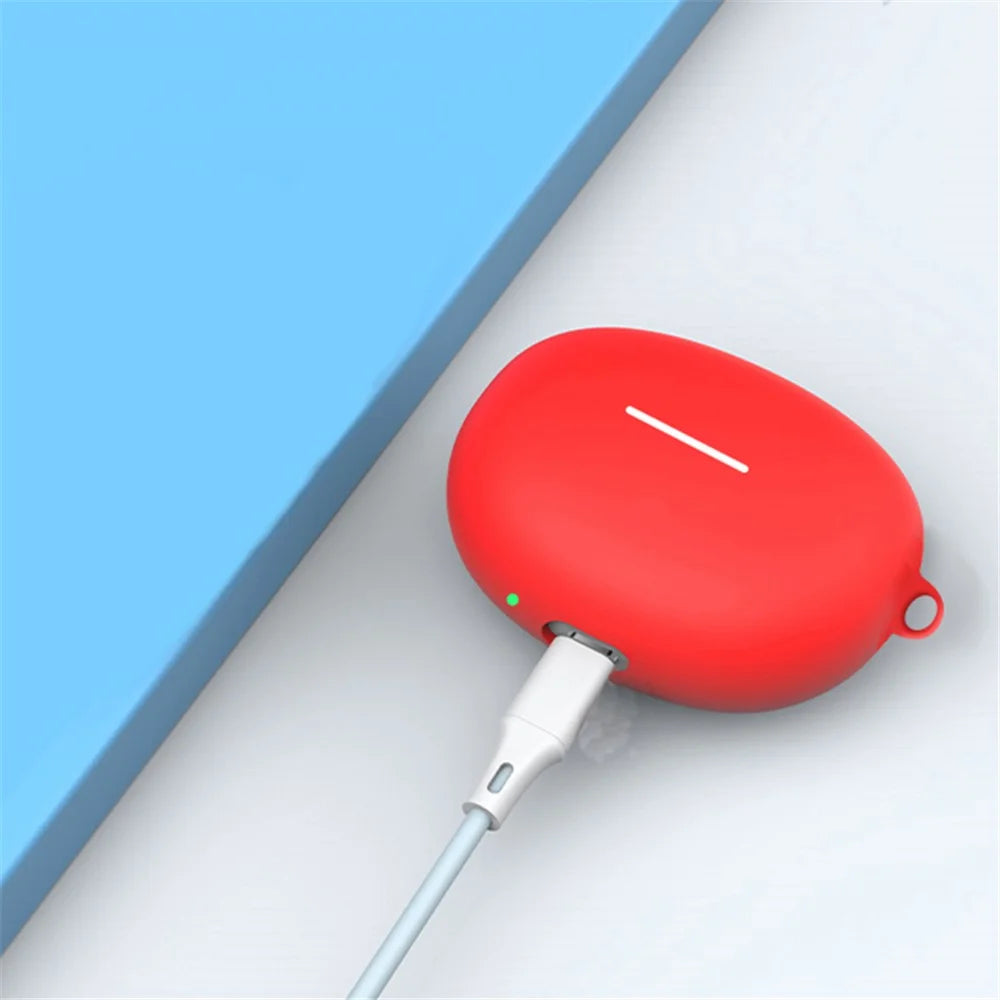 Earbud Silicone Case for Xiaomi Redmi Buds 4 Active Bluetooth-compatible Earphone Protective Cover with Buckle - Red - 3