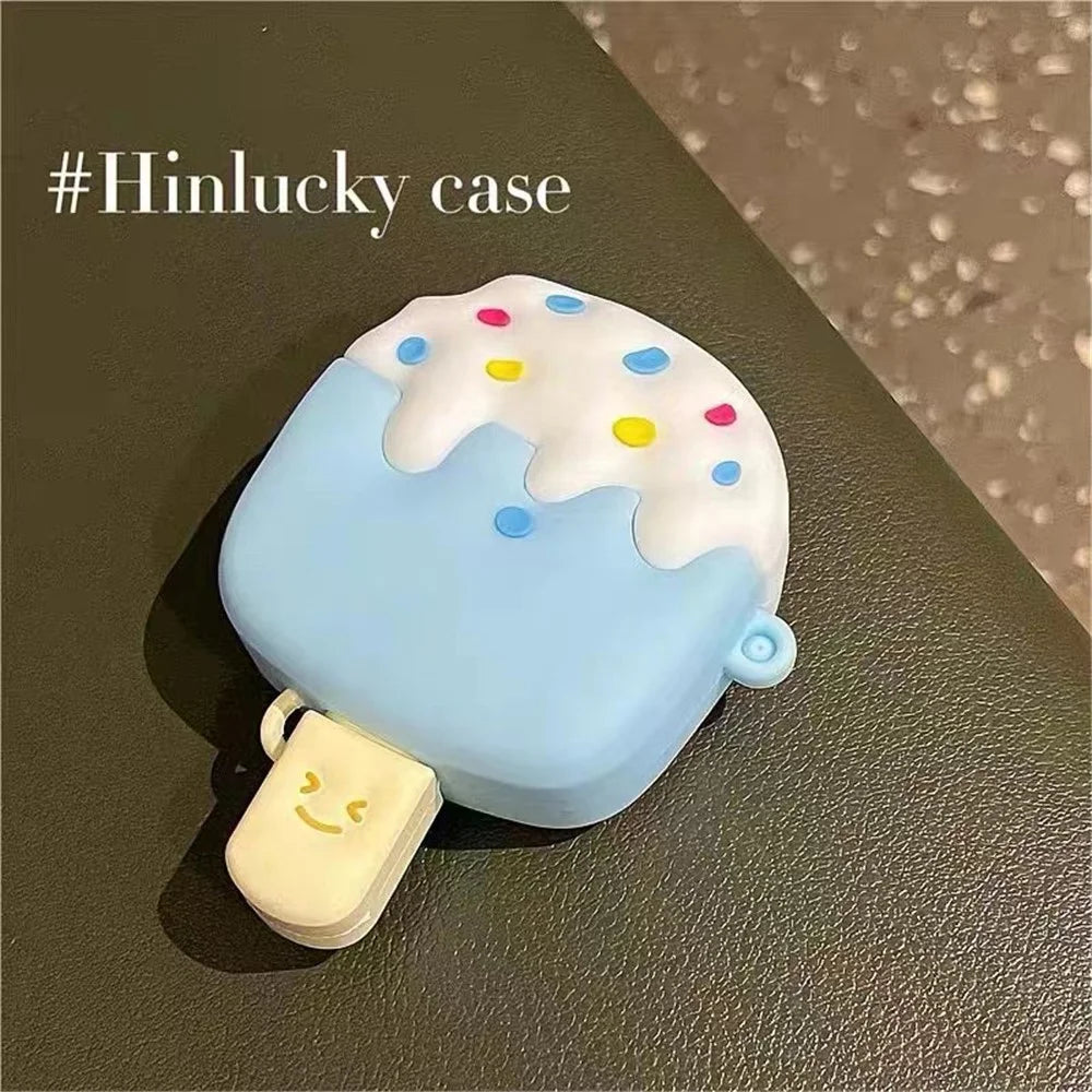 For Apple AirPods 3 Cartoon Ice Cream Design Earphone Cover Silicone Drop-proof Case with Anti-lost Buckle - 4