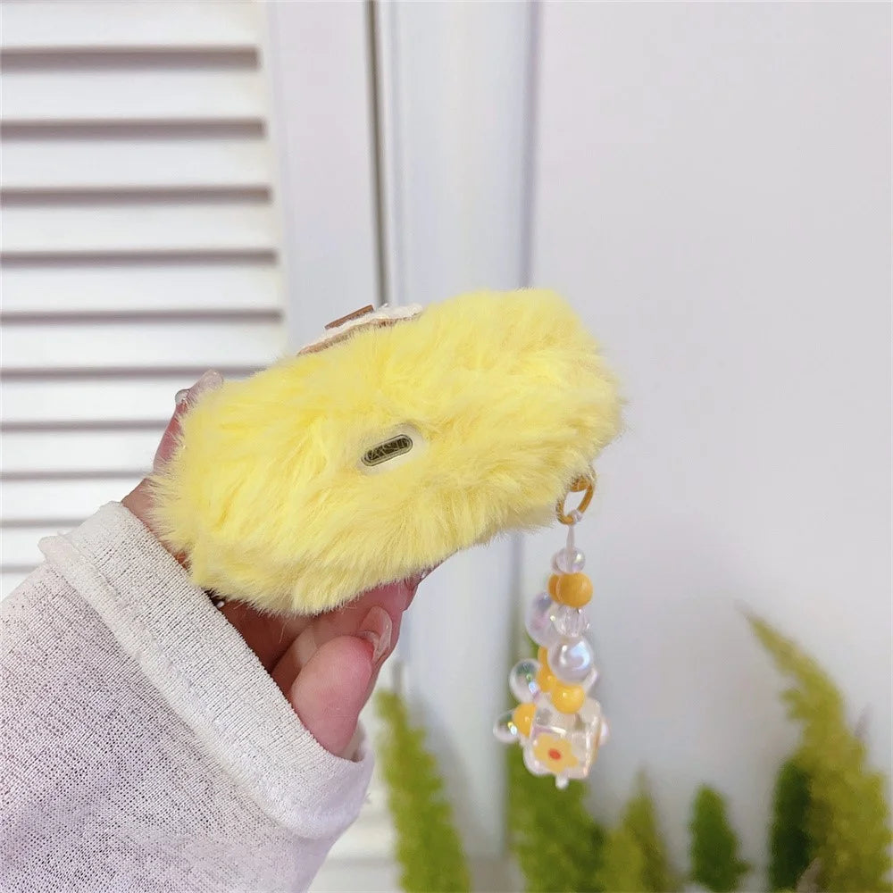 Earphone Case for Apple AirPods with Charging Case (2016) / (2019) / AirPods with Wireless Charging Case (2019) Plush Earbud Cover with Pendant - 3