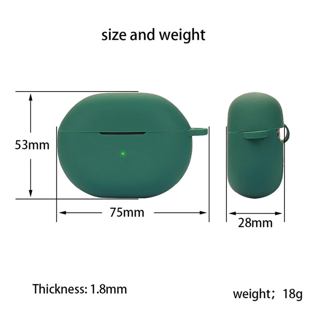 For SoundPEATS Air 4 Pro Silicone Case Cover Bluetooth-compatible Headset Sleeve with Buckle - Blackish Green - 6