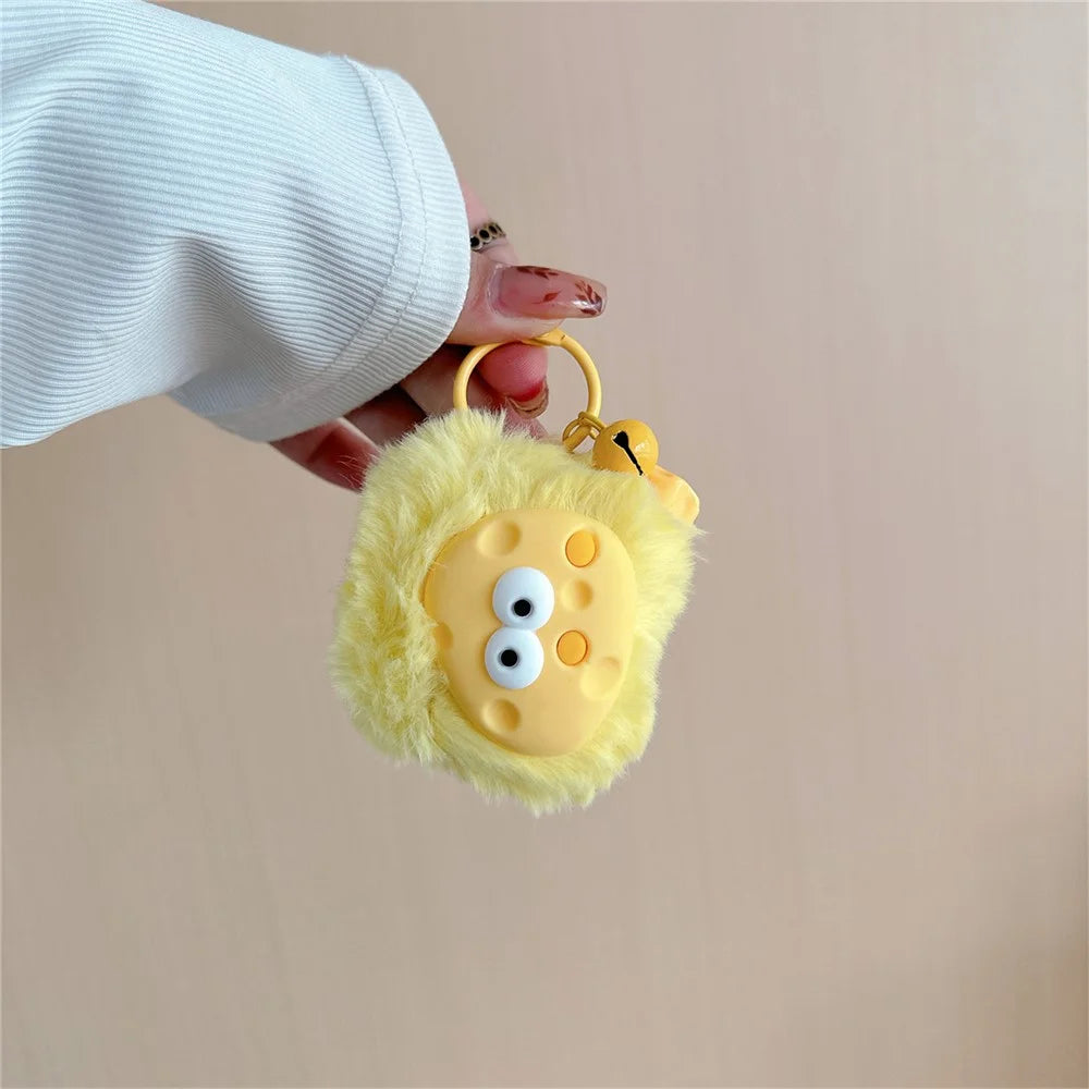 For Apple AirPods 3 Cartoon Cheese Warm Plush Protective Cover Bluetooth-compatible Earphone Anti-drop Case - 2