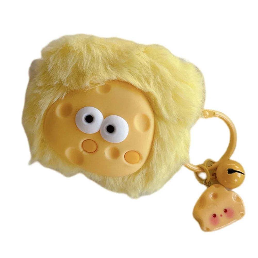 For Apple AirPods Pro Lovely Cheese Soft Plush Cover Bluetooth-compatible Earphone Winter Protective Case - 1