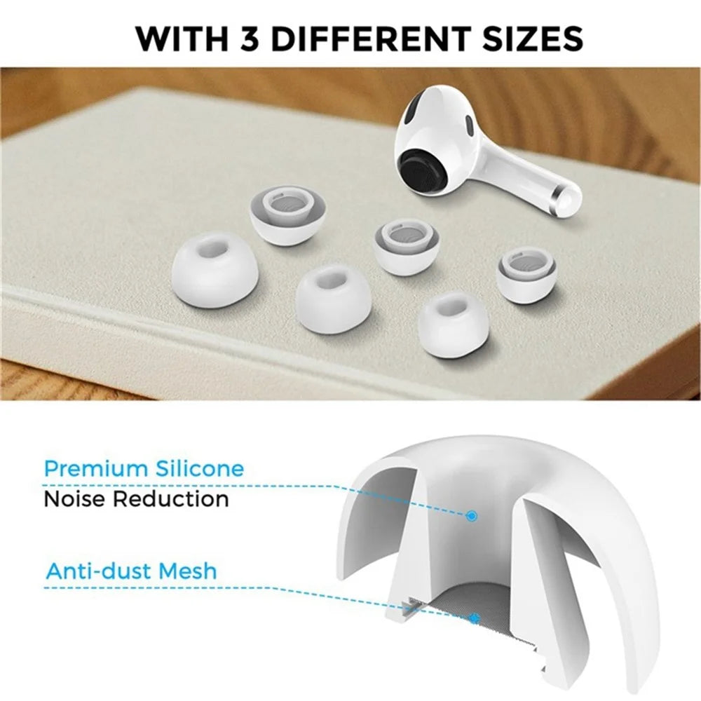 AHASTYLE WG86 2 Pairs Silicone Earphone Tips Replacement for Apple AirPods Pro 2, Size: S+L - 4