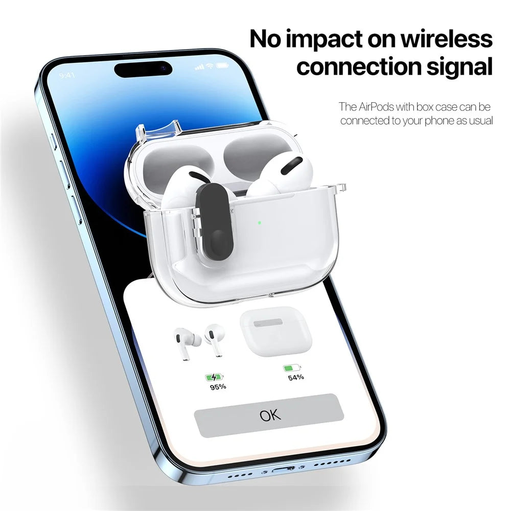 DUX DUCIS PECL Series for Apple AirPods Pro 2 Earphone Case  TPU+PC Cover with Hanging Hook - Clear Black - 6