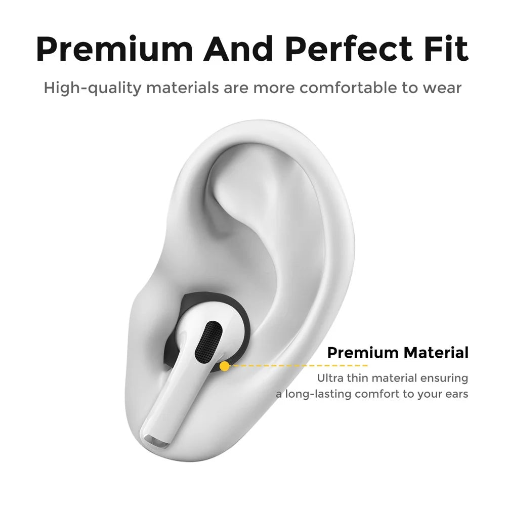 AHASTYLE PT76-PRO2 1 Pairs Ultra-Thin Ear Cover for AirPods Pro 2 Silicone Slim Ear Hooks - Black - 2