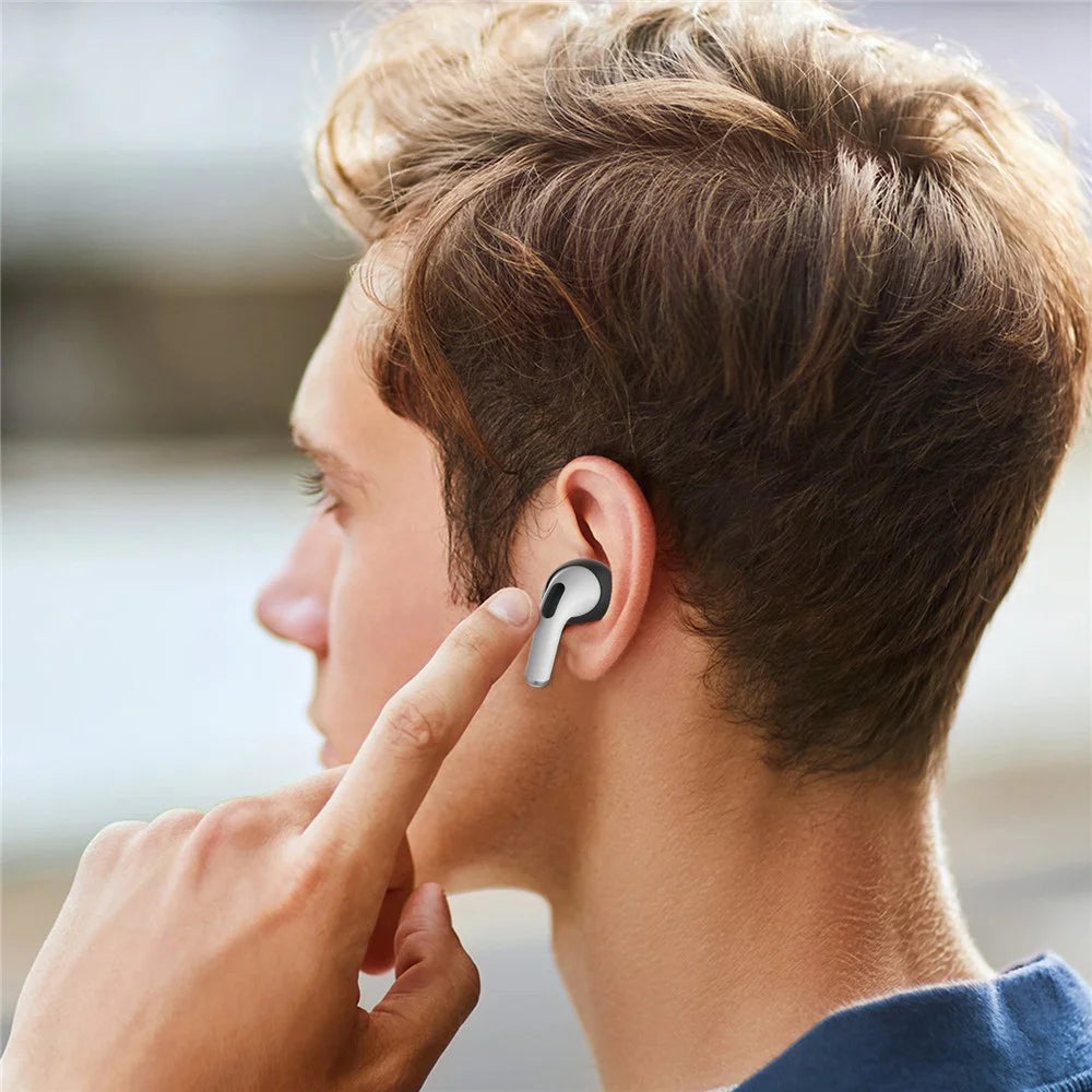 AHASTYLE PT76-PRO2 1 Pairs Ultra-Thin Ear Cover for AirPods Pro 2 Silicone Slim Ear Hooks - Black - 6