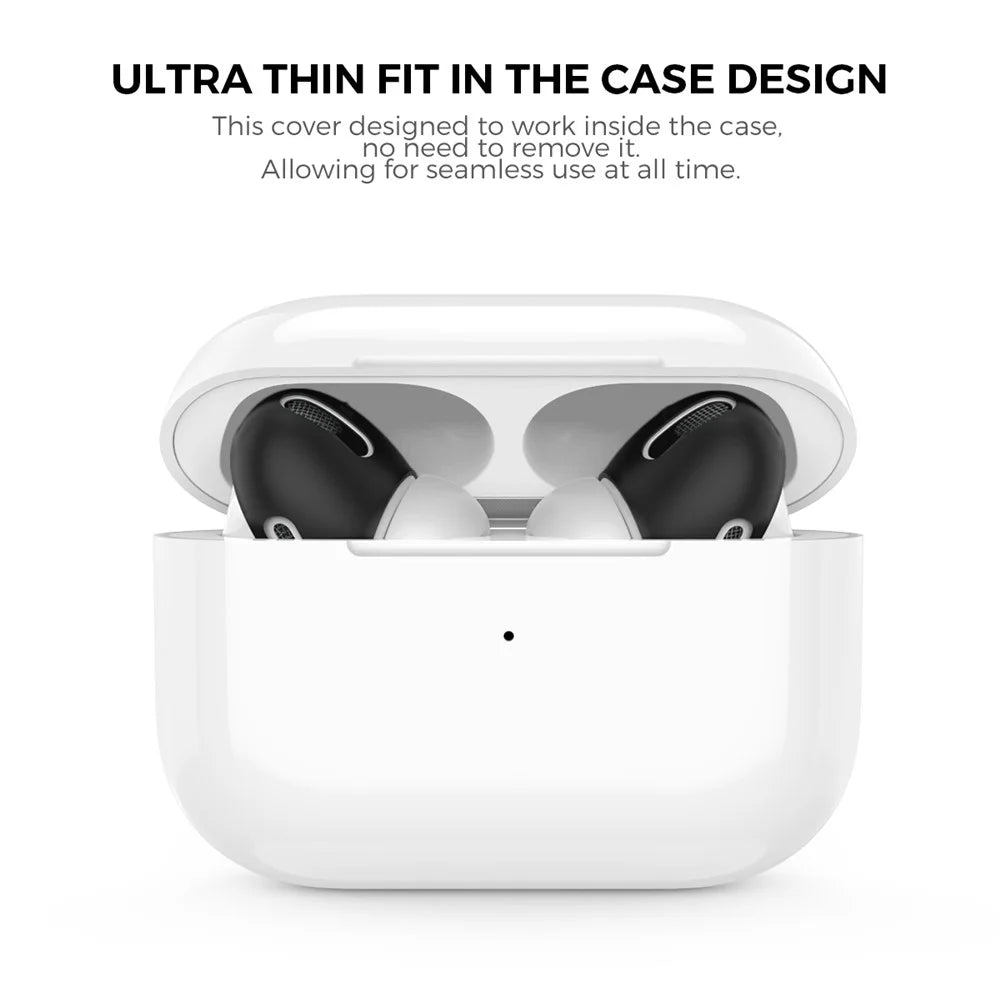 AHASTYLE PT76-PRO For Apple AirPods Pro 1 Pair Size S Soft Silicone Sleeve Slim Earbuds Cover - Black - 2