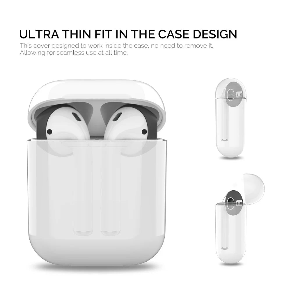 AHASTYLE PT76 For Apple AirPods 1 / 2 1 Pair Size L Slim Earbuds Cover Earphone Silicone Sleeve - Black - 2