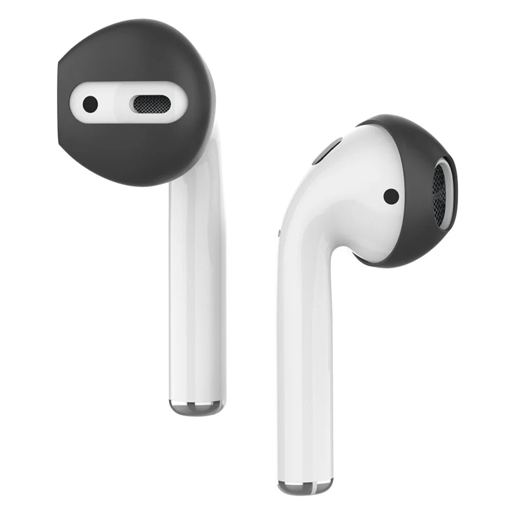 AHASTYLE PT76 For Apple AirPods 1 / 2 1 Pair Size S Earbuds Cover Slim Silicone Earphone Sleeve - Black - 1