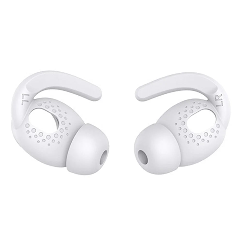 AHASTYLE PT40 1 Pair Size L Eartips for Apple AirPods 3 Anti-lost Earhook Silicone Earbuds Sleeve - White - 1