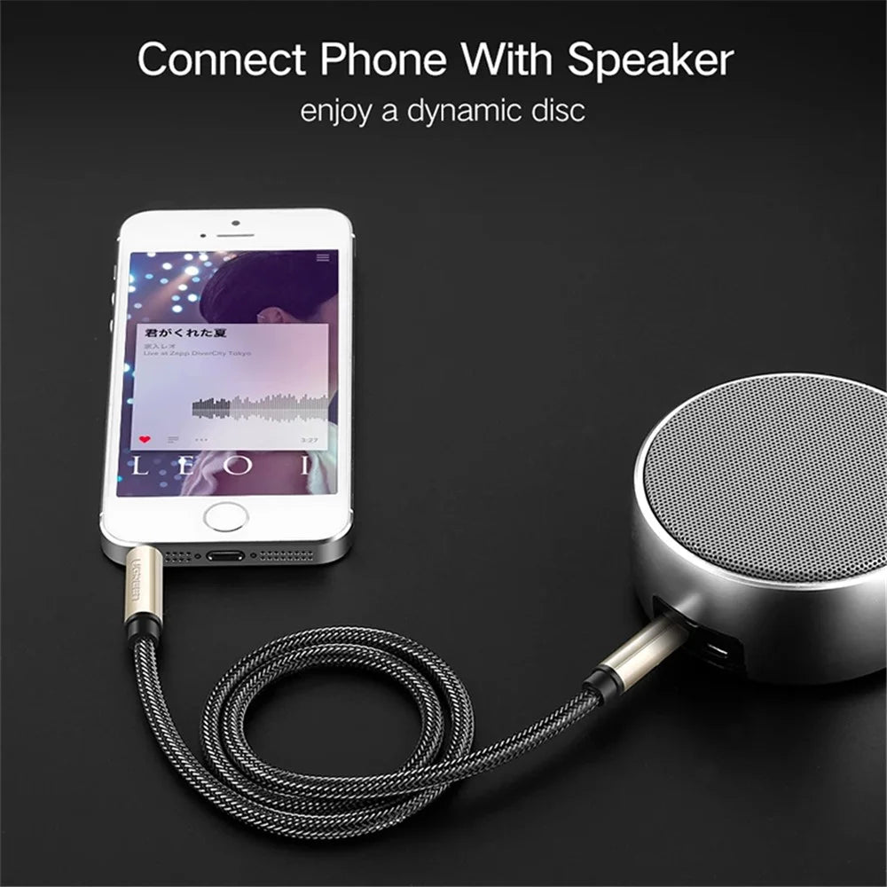 UGREEN 40779 1m Car Audio 3.5mm AUX Cable Male to Male Extension Cord Line for Headphone - 5