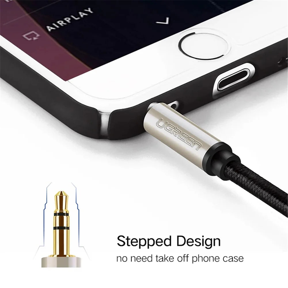 UGREEN 40778 0.5m Audio Cable 3.5mm AUX Extension Cord Male to Male Line for Headphone Car - 4