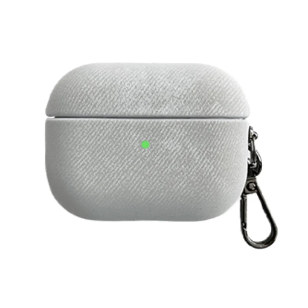 For Apple AirPods 3 Earphone Cover Suede Protective Case with Anti-Lost Buckle - Grey - 1