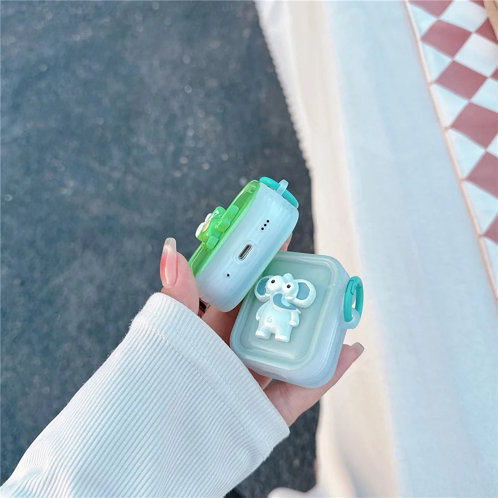 For Apple Airpods with Wireless Charging Case (2019) / AirPods with Charging Case (2019) (2016) Sleeve TPU Cover - Crocodile - 3