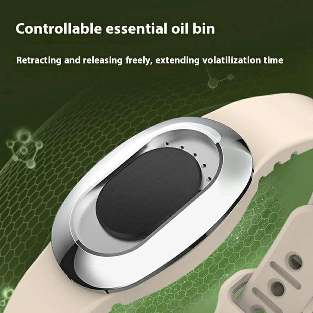 DIROSE K5 Waterproof Essential Oil Bracelet Mosquito Repellent Wearable Diffuser for Outdoor - Beige - 5