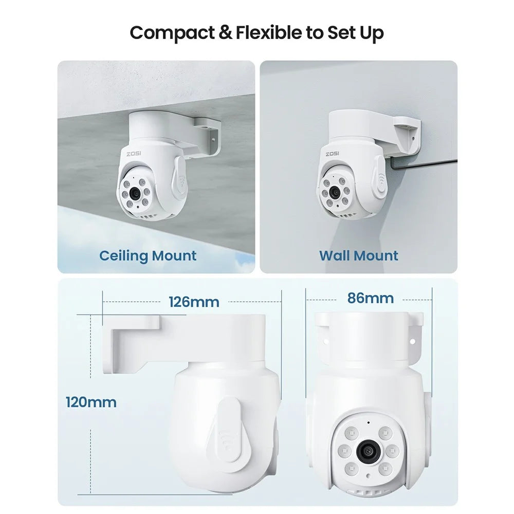 ZOSI 1080P 4Pcs Camera Home Security System 8CH 2MP DVR with Audio Spotlight Alarm (without HDD) - 6