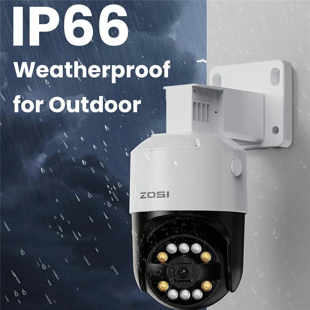 ZOSI 4K 8CH PoE NVR Security Camera System 4Pcs 8MP Outdoor Auto Tracking PT Cameras with Floodlight Two-Way Audio, 2TB HDD - UK Plug - 3