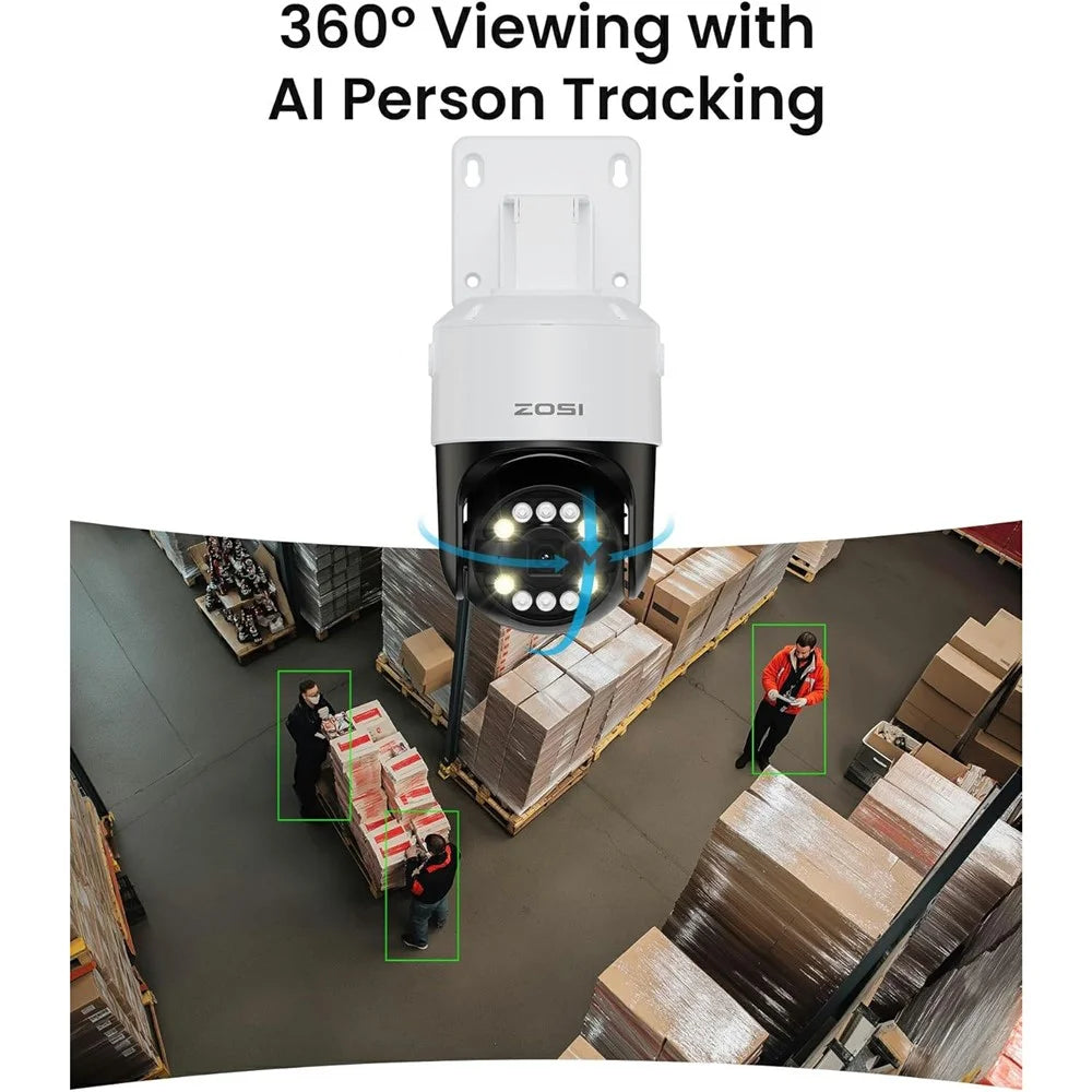 ZOSI 20Pcs Auto Human Tracking Face Vehicle Detection 8MP PoE Security Cameras + 32CH 4K NVR with 8TB HDD - UK Plug - 3