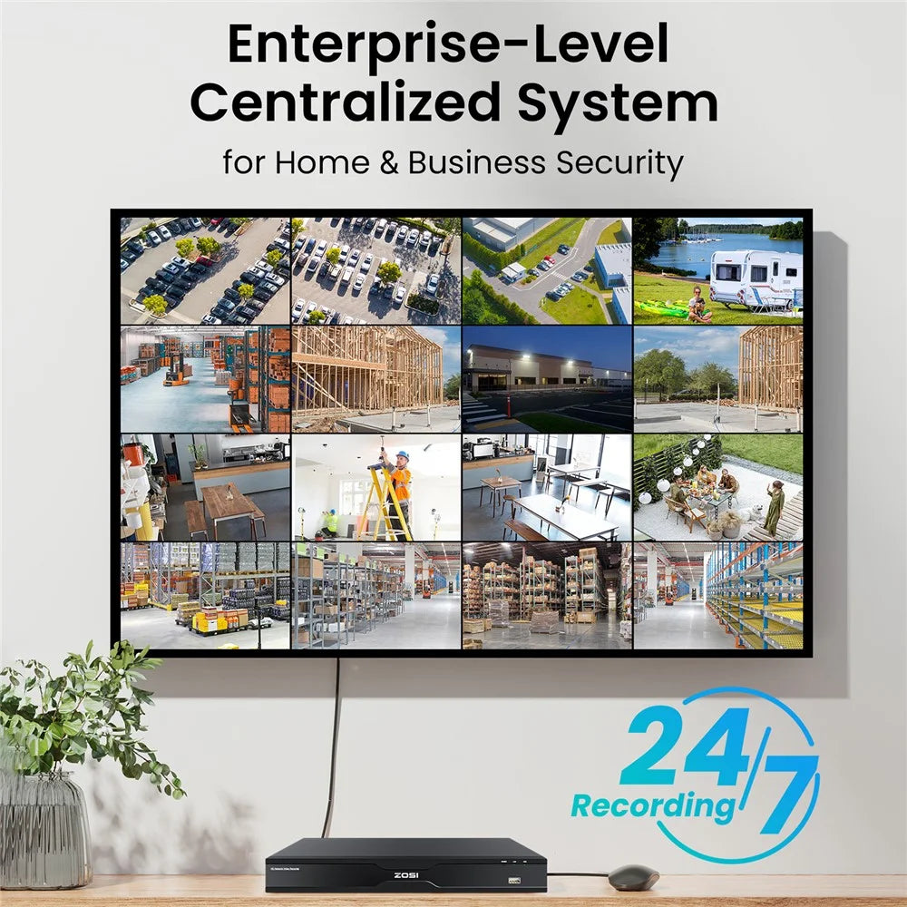ZOSI 32Pcs AI Detection 2-Way Audio 8MP PoE Security Spotlight Cameras + 32 Channel 4K NVR with 8TB HDD - AU Plug - 3