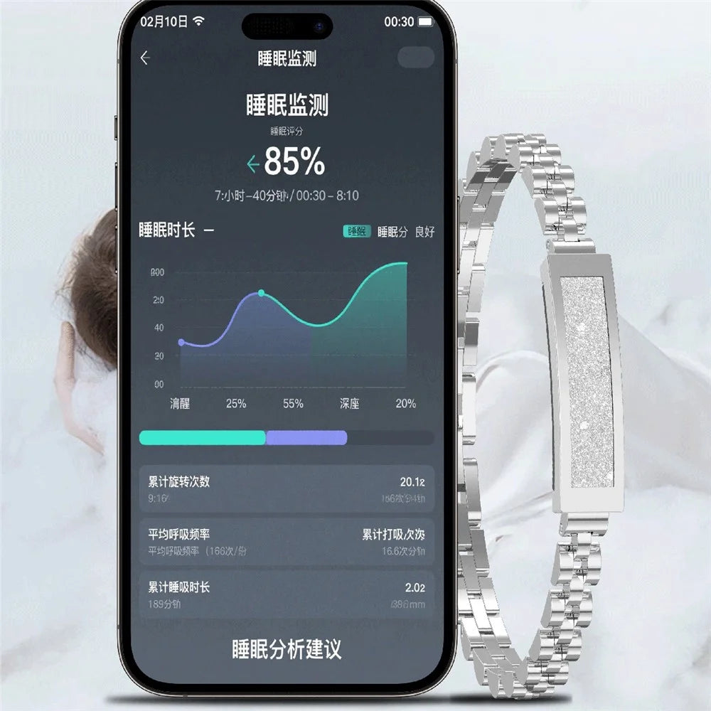 SY3 Health Monitoring Smart Bracelet Multifunctional Heart Rate Blood Oxygen Tracker Waterproof Fitness Band - Cross Buckle / Black+White - 7