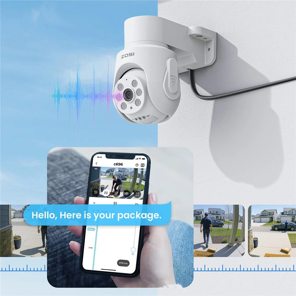 ZOSI 5MP 3K PTZ Security Camera Compatible with Zosi 5MP  /  4K CCTV DVR 360 Degree Pan 90 Degree Tilt HD TVI Wired Outdoor Indoor 65ft Infrared Night Vision One Way Audio Safety Camera - 7