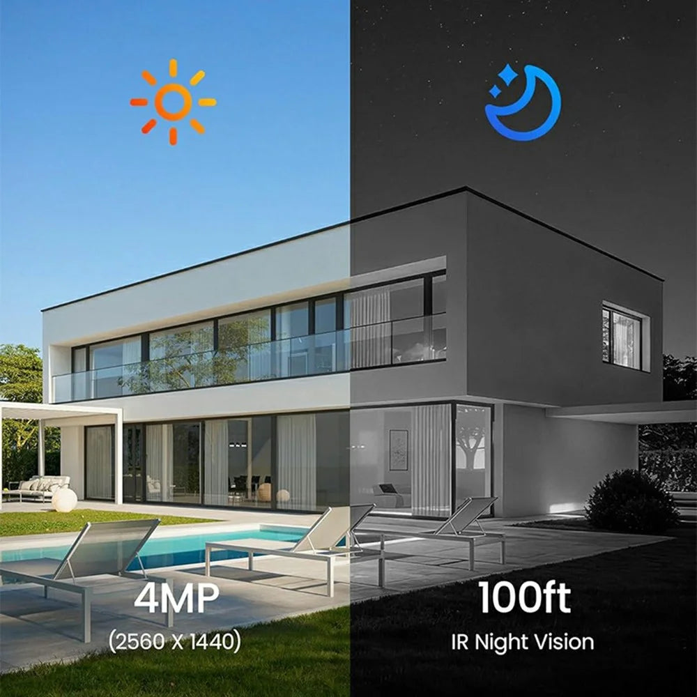 ZOSI PoE Security Camera System with 4K 8MP 16CH NVR and 16Pcs AI Human Vehicle Detection 100ft Night Vision HD Outdoor 4MP IP Cameras (No Hard Drive) - White - 3