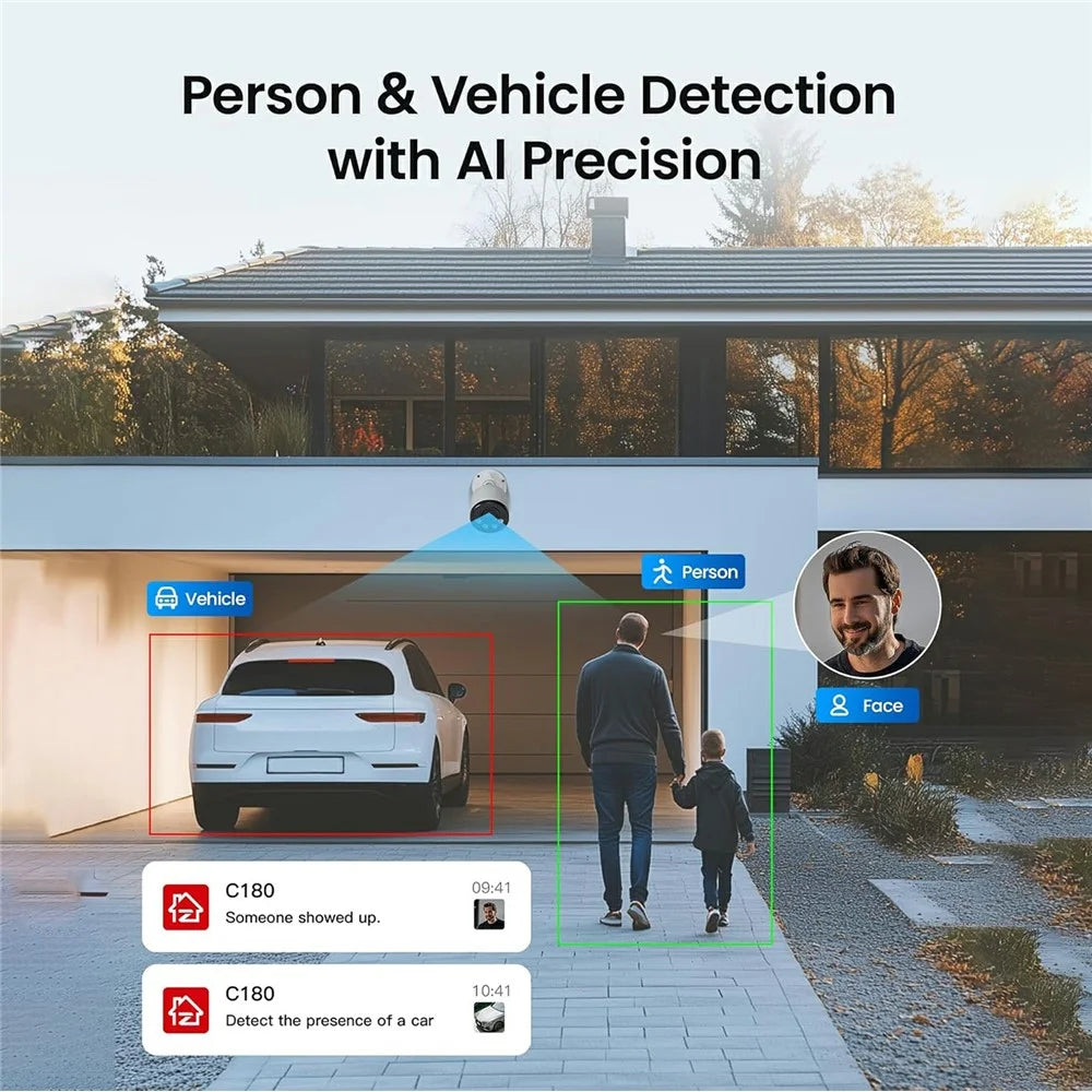 ZOSI C180 4K PoE Add-On Security Camera Compatible with Zosi 8MP  /  4K PoE NVR 8MP AI Person Vehicle Detection One-Way Audio Metal Housing IP66 Waterproof Indoor Outdoor IP Camera - 7