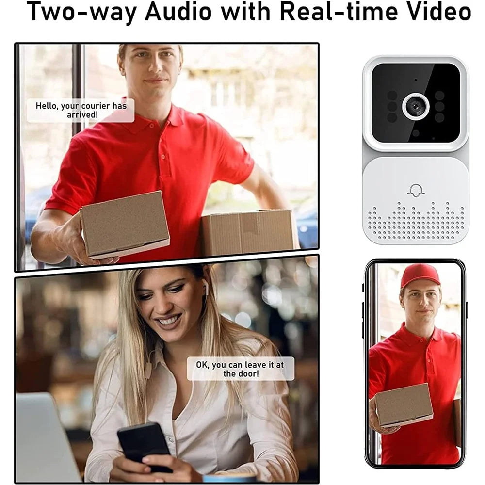 M-01 Smart Doorbell Camera Remote Controlled HD Two-way Audio Call Door Bell Night Vision Cam Monitor for Home - 5