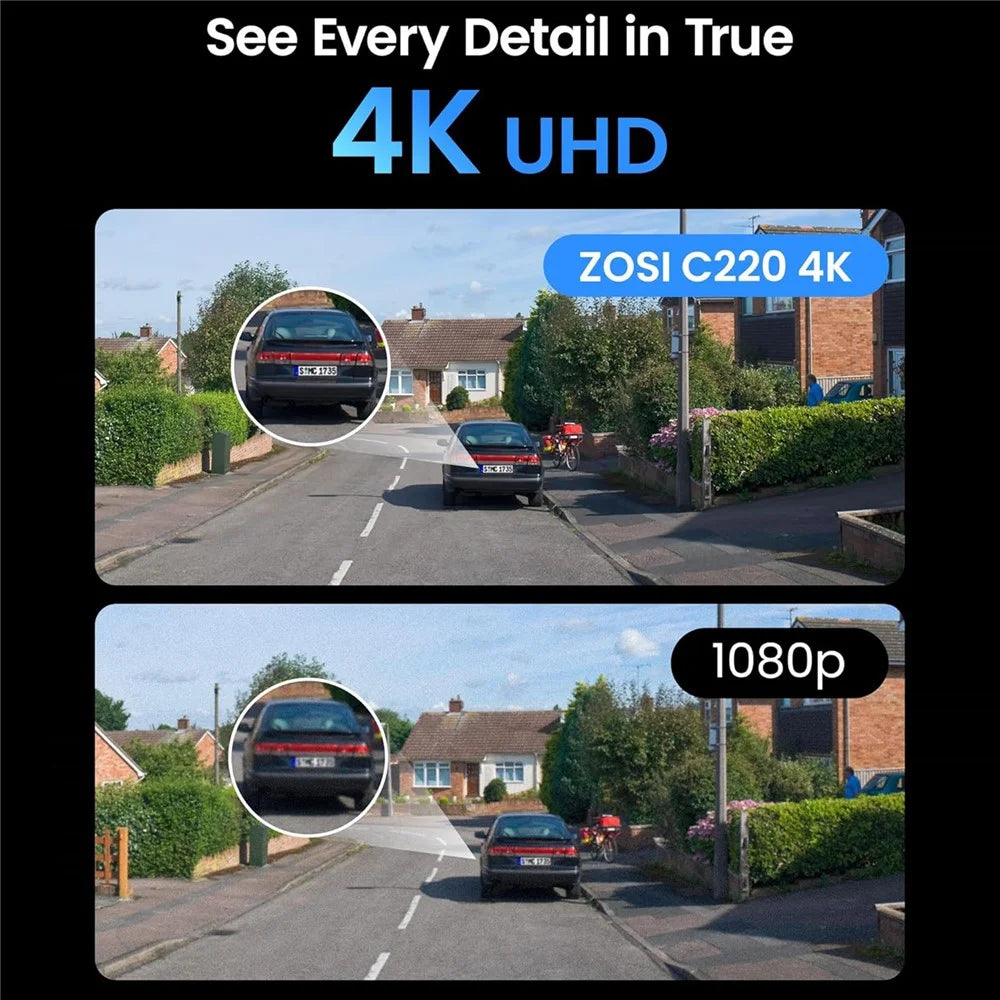 ZOSI C220 1Pc 4K UHD 8MP PoE Add-On IP Camera AI Person  /  Vehicle Detection Two-Way Audio Night Vision Security Cam - White - 2
