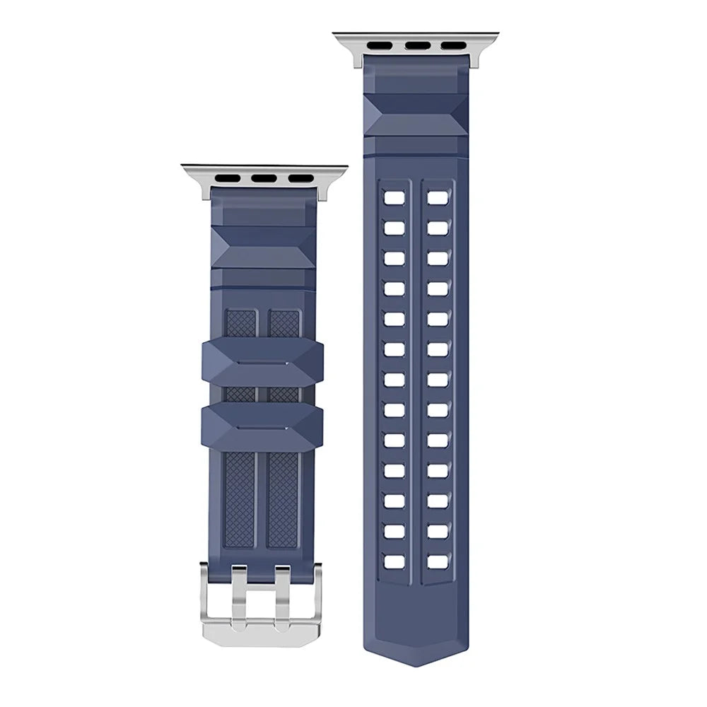 AHASTYLE WA12 Watch Strap for Apple Watch Ultra 3 2 1 49mm / Series 11 10 46mm / 9 8 7 45mm / SE3 SE2 SE 6 5 4 44mm / 3 2 1 42mm Silicone Watchband - Blue - 1