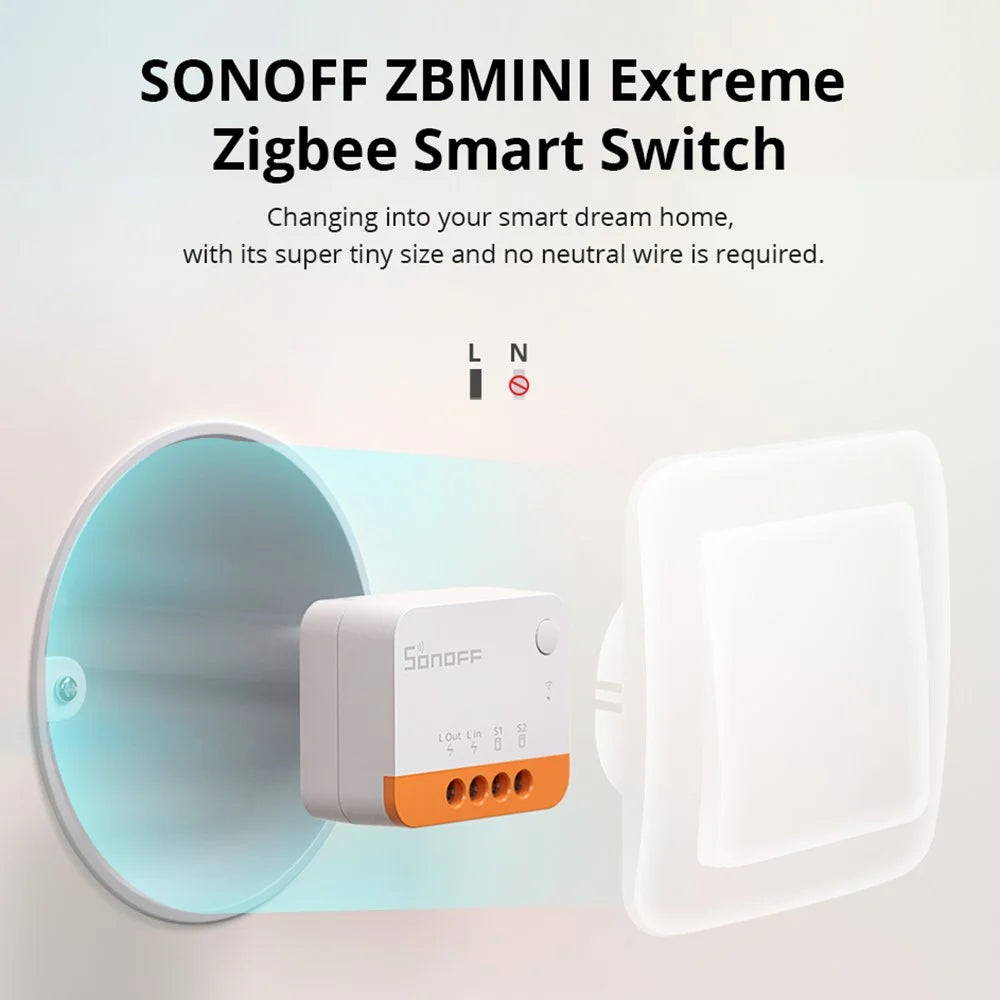 SONOFF ZBMINI2 Extreme Zigbee Smart Switch (No Zero Wire Required) Smart Life Mini Home Switch - 2