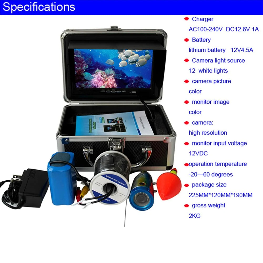 SY7100 7-inch LCD Deep Water Fish Shape Fish Finder Underwater Video Camera, EU Plug - 3
