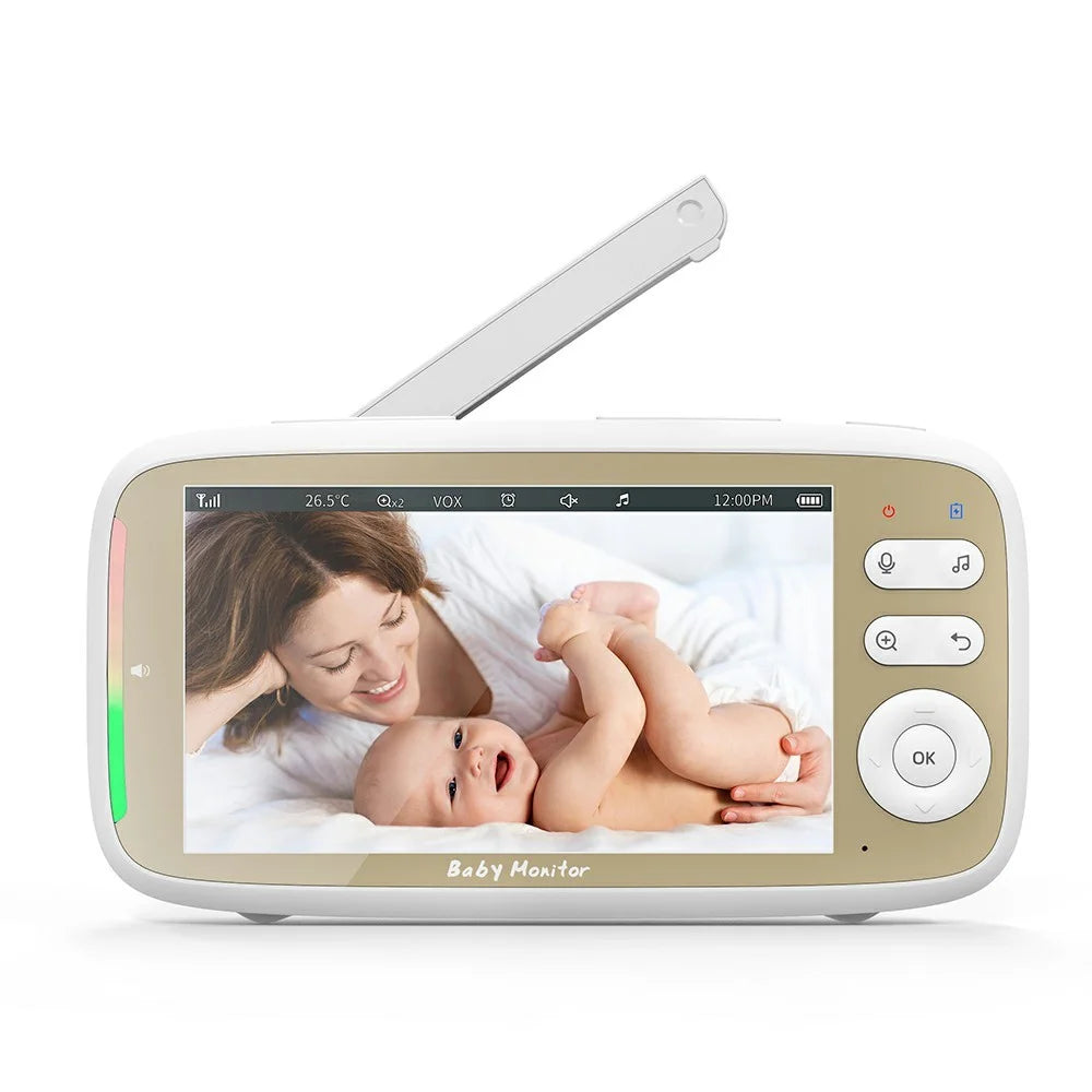 VB803 5-inch Baby Monitor Built-in Lullabies PTZ Rotation HD Baby Security Camera - US Plug - 4