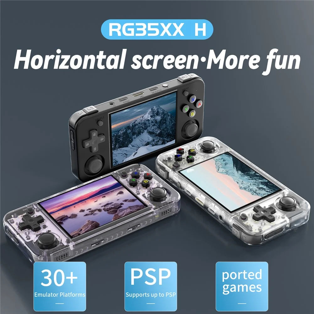 ANBERNIC RG35XX H 64GB Handheld Game Console 3300mAh Support 5K Games (English Version) - Transparent White - 2