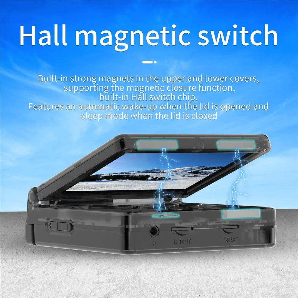 ANBERNIC RG35XXSP Flip Handheld Game Console 64GB 5000+Games Support Streaming (English Version) - Transparent Black - 3