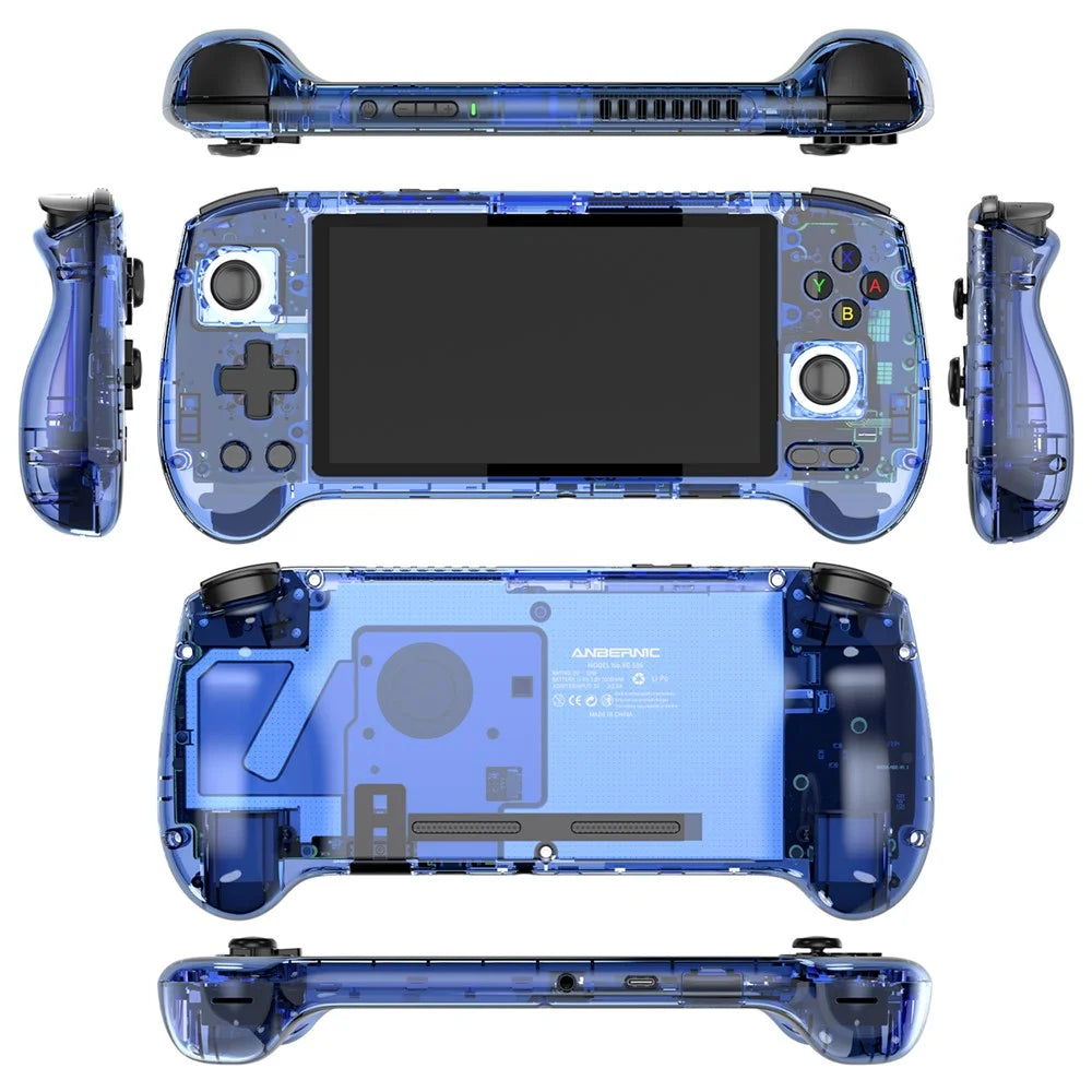 ANBERNIC RG556 Handheld Game Console 128GB+128GB Retro Video Player Android 13 System (English Version) - Transparent Blue - 2