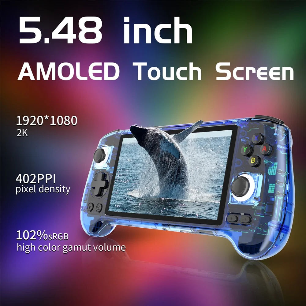 ANBERNIC RG556 Handheld Game Console 128GB+128GB Retro Video Player Android 13 System (English Version) - Transparent Blue - 3