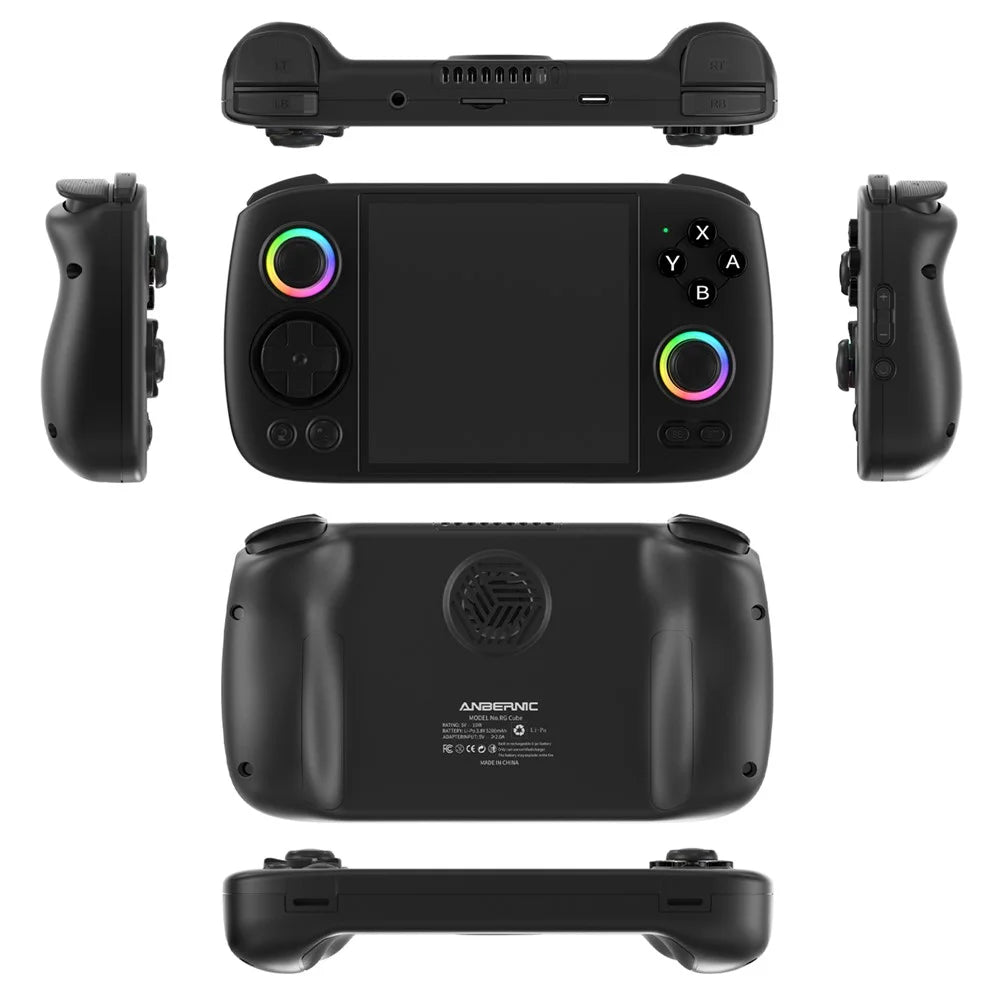 ANBERNIC RG Cube 3.95-inch IPS Screen Portable Handheld Game Console, with 128 TF Card - Black - 1