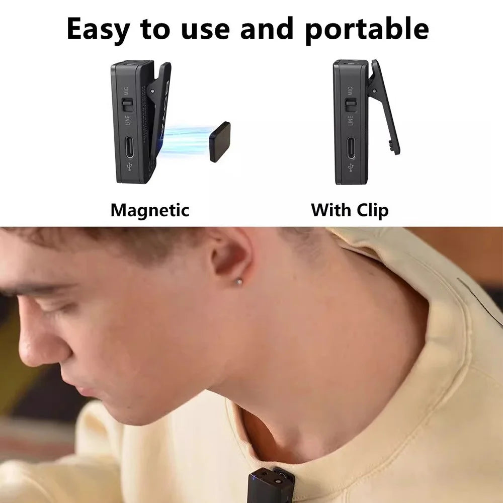 BOYA Live Broadcast Wireless Lavalier Microphone Noise Reduction Mic, 1 Transmitter + 1 Receiver - 3