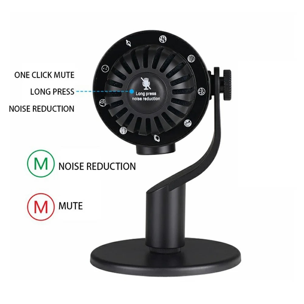 PDO-20 USB Gaming Microphone Noise Cancellation Condenser Mic for Live Streaming, Recording, PC - Black - 3