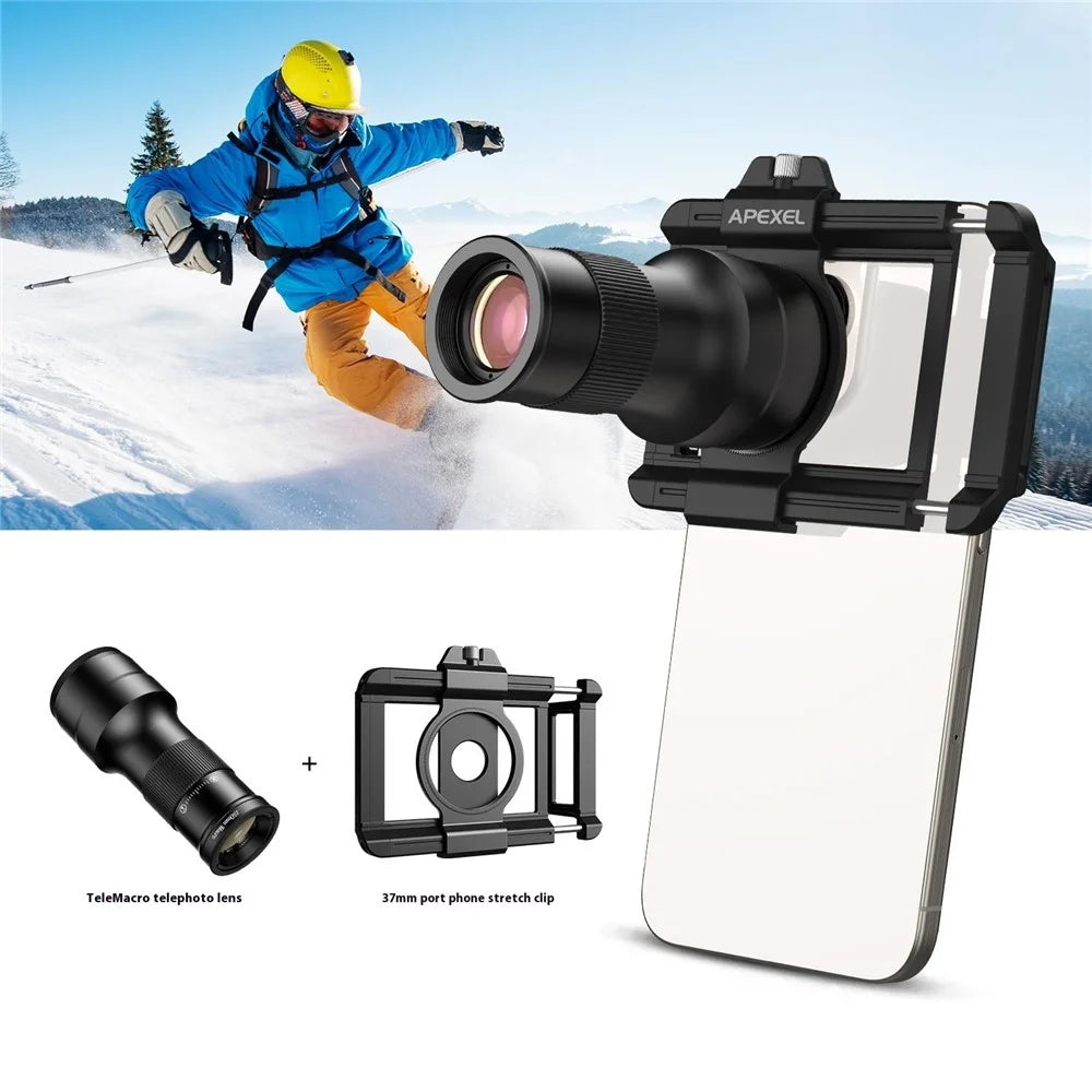 APEXEL APL-TM6 2 In 1 Telephoto Macro Lens Observation 6X Telescope Lens for Smartphones - 2