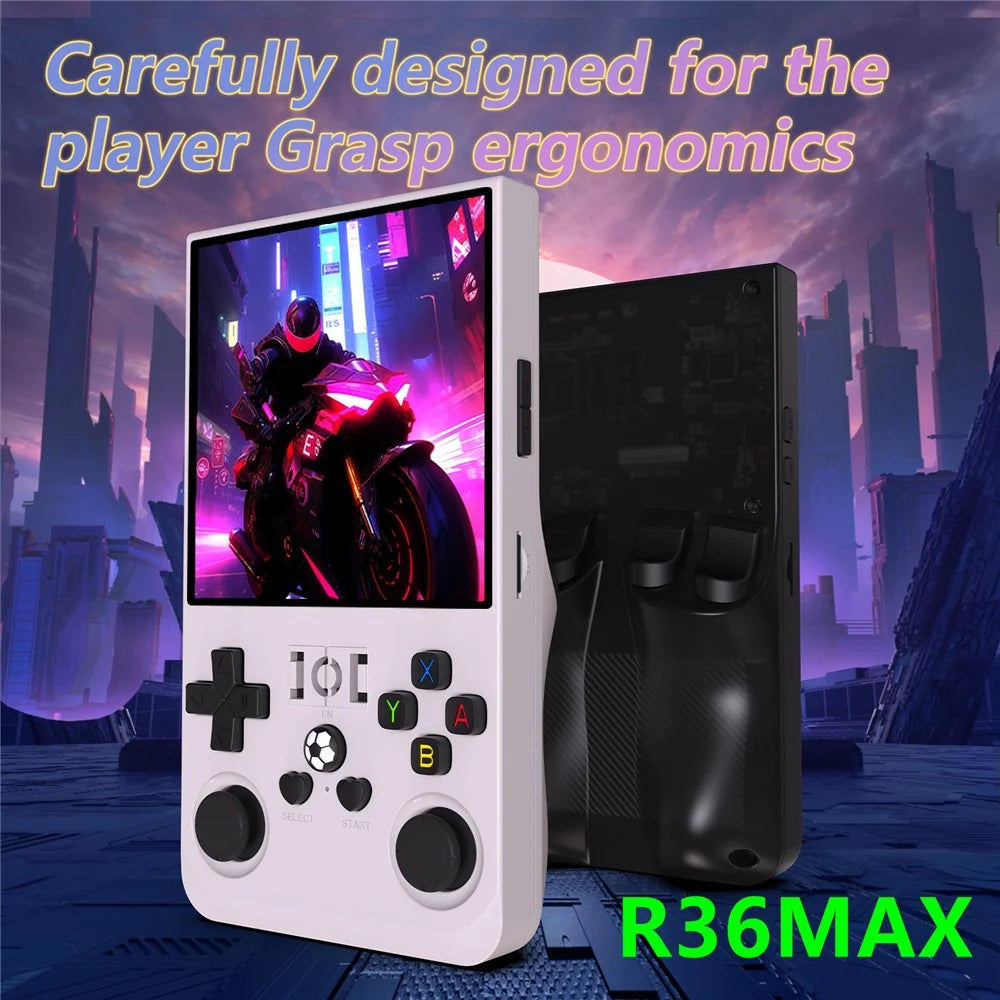 R36 MAX 64GB 4.0 Inch Handheld Game Console Portable Retro Arcade Gaming Machine - Transparent Black - 2