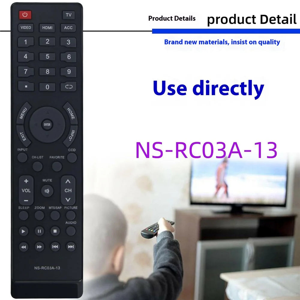 NS-RC03A-13 For Insignia TV Infrared Remote Control Ergonomic Television Controller - 3