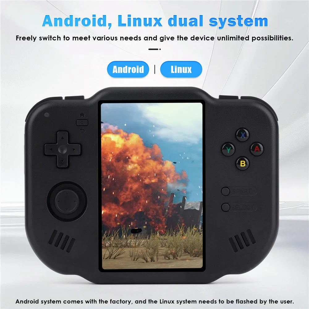 AMPOWN Mini Zero 40 Android 4 Inch 64-bit Handheld Game Console Retro Classic Gaming Device with 64GB TF Card - Black - 5