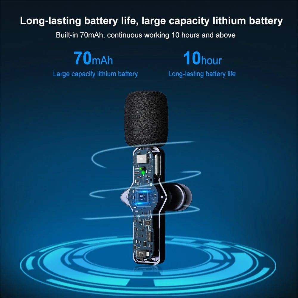 PULUZ PU3083 Wireless Lavalier Microphone Clip-on Mini Compact Size Mic for Video Recording Facebook YouTube Live Stream Vlog - 5
