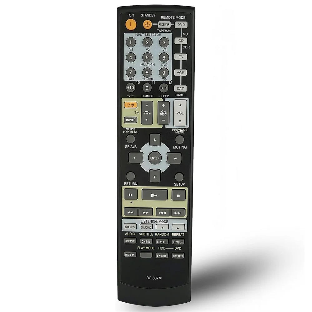 RC-607M For Onkyo Amplifier Player Remote Control 10m Range Battery Powered Replacement Controller - 1