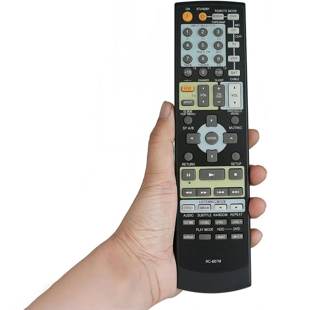 RC-607M For Onkyo Amplifier Player Remote Control 10m Range Battery Powered Replacement Controller - 3
